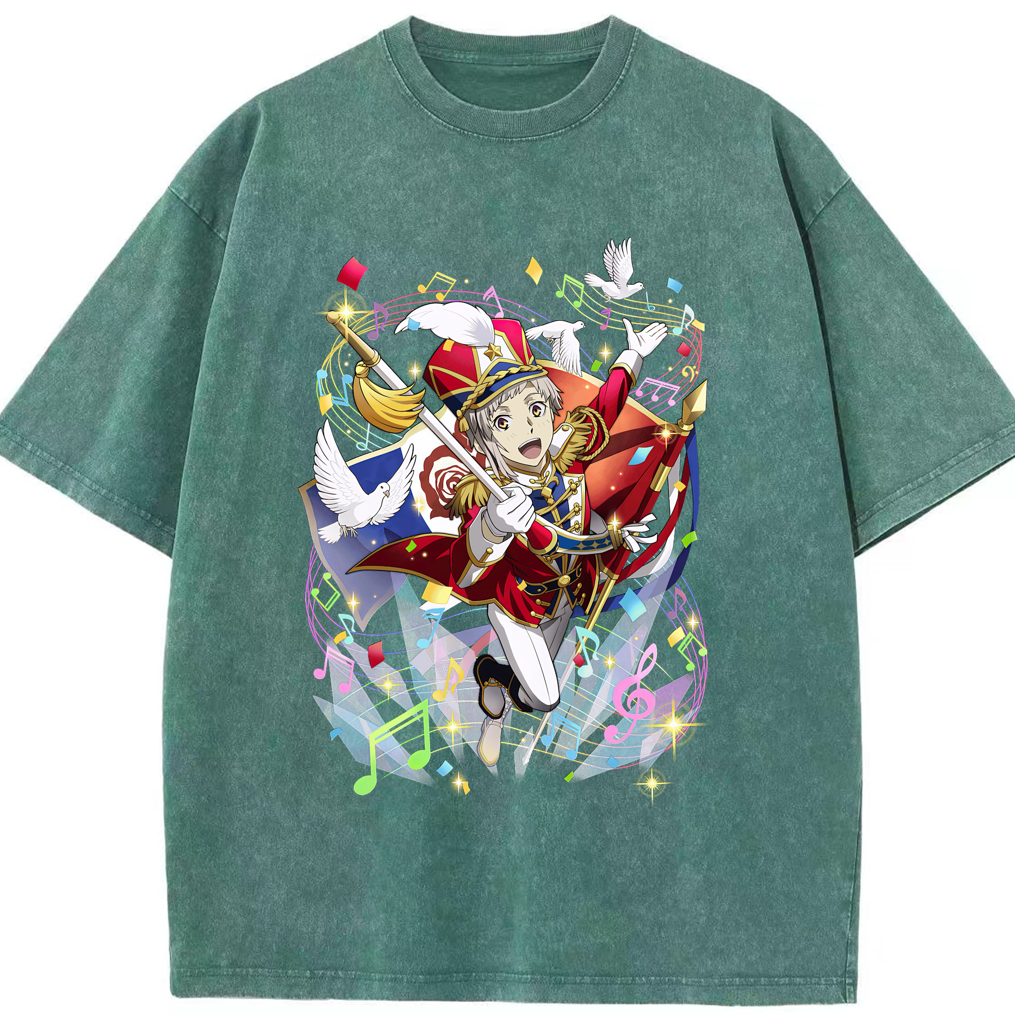 （画像用） 文豪ストレイドッグス Bungo Stray Dogs 綿100% ヴィンテージ風 半袖Tシャツ（フロントプリント）